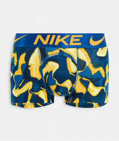 Боксеры-брифы из хлопкового модала с волнистым принтом Nike Luxe-Голубой