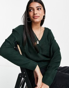 Зеленый oversized-джемпер с V-образным вырезом Brave Soul Kansas-Зеленый цвет
