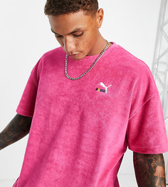 Розовая махровая футболка Puma – эксклюзивно на ASOS-Розовый цвет