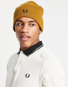 Шапка-бини из мериносовой шерсти светло-коричневого цвета Fred Perry-Коричневый цвет