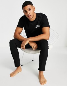Черный комплект для дома с футболкой и штанами Jack & Jones-Черный цвет