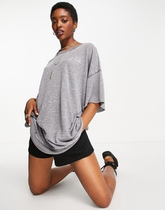 Черная футболка для дома с эффектом изношенности Free People Cozy Cool Girl-Черный цвет