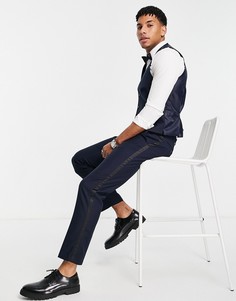 Узкие брюки в деловом стиле French Connection-Темно-синий