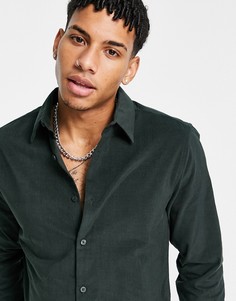 Рубашка из тонкого вельвета с длинными рукавами Rudie-Зеленый цвет