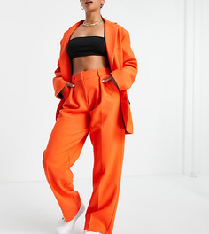 Ярко-оранжевые брюки в мужском стиле ASOS DESIGN Petite-Оранжевый цвет