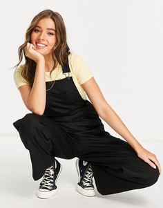 Черный комбинезон с широкими штанинами из твила ASOS DESIGN Ultimate-Черный цвет