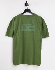Флисовая футболка цвета хаки ellesse-Зеленый цвет