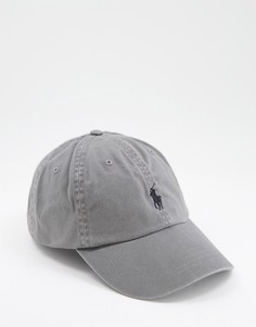 Серая кепка с логотипом с игроком поло Polo Ralph Lauren-Серый