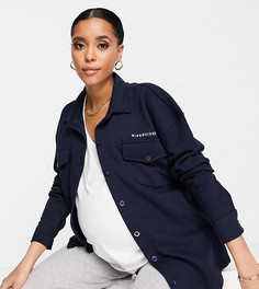 Темно-синяя рубашка с вышивкой Missguided Maternity-Темно-синий