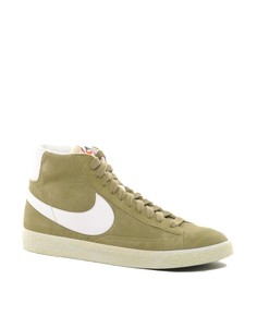 Замшевые кроссовки средней высоты Nike Blazer-Коричневый цвет