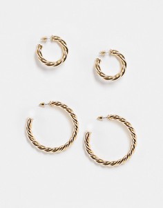 Золотистые серьги-кольца разных размеров ALDO Aderima-Золотистый