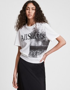 Белая футболка бойфренда AllSaints Kielder-Белый