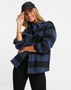 Темно-синяя рубашка в клетку с длинными рукавами Dr Denim-Темно-синий