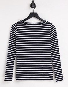 Темно-синий лонгслив в полоску ASOS DESIGN-Разноцветный