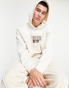 Oversized-худи с большим текстовым принтом от комплекта ASOS DESIGN-Белый