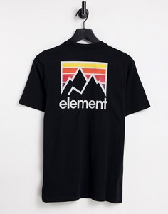 Черная футболка с принтом на спинке Element Joint-Черный цвет
