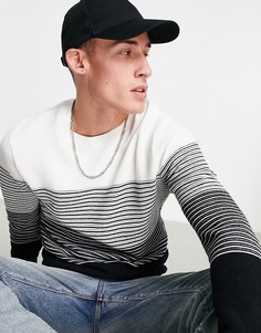 Джемпер с градиентной черно-белой расцветкой Jack & Jones Originals-Белый