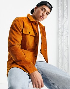 Вельветовая рубашка рыжего цвета Dickies Higginson-Оранжевый цвет