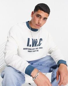 Белый oversized-свитшот с рукавами реглан и текстовым принтом ASOS DESIGN