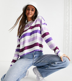 Oversized-лонгслив в широкую полоску фиолетового цвета ASOS DESIGN Tall-Фиолетовый цвет