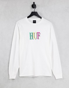 Белый лонгслив HUF 8-bit