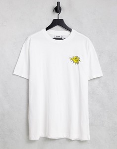 Белая oversized-футболка с принтом Weekday-Белый