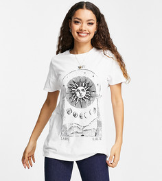 Футболка с принтом солнца и луны ASOS DESIGN-Белый