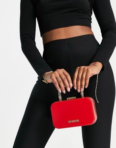 Красная сумка через плечо с ручками сверху Love Moschino-Красный
