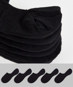 Набор из 5 пар черных невидимых носков ASOS DESIGN - Со скидкой-Черный цвет