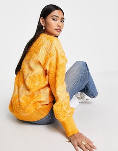 Оранжевый джемпер с фактурным цветочным узором ASOS DESIGN-Оранжевый цвет