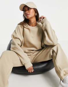 Бежевый спортивный костюм со свитшотом и джоггерами ASOS DESIGN-Светло-бежевый цвет