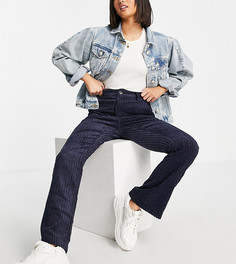 Эксклюзивные расклешенные вельветовые брюки темно-синего цвета Only-Темно-синий