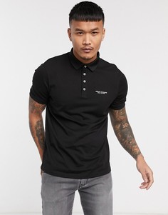 Черное поло с логотипом Armani Exchange-Черный