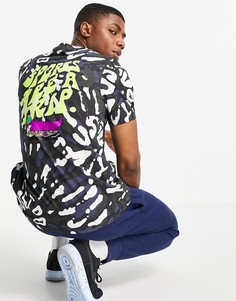 Oversized-футболка с выбеленным принтом тай-дай черного и коричневого цветов Nike-Черный цвет