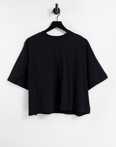 Черная футболка в стиле super oversized с разрезами по бокам ASOS DESIGN-Черный цвет