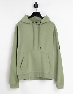 Светло-зеленый худи в стиле oversized с логотипом на рукаве Jack & Jones Core-Зеленый цвет
