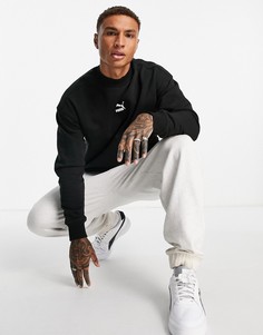 Черный классический свитшот с высоким воротником Puma-Черный цвет