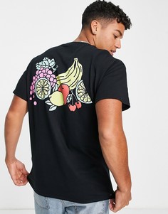 Черная oversized-футболка с фруктовым принтом на спине New Love Club-Черный цвет