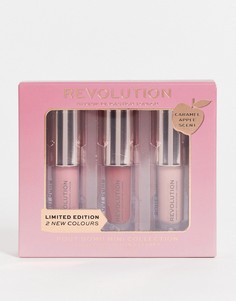 Набор блесков мини для губ Revolution Caramel Apple Mini Pout Bomb Set-Разноцветный