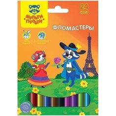 Фломастеры "Енот во Франции", 24 цвета Мульти пульти