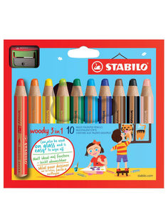 Цветные карандаши STABILO Woody 3 in 1 10 цветов