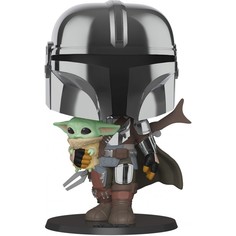 Фигурка Funko POP! Bobble Star Wars Mandalorian Mandalorian with Child Chrome 10 49931