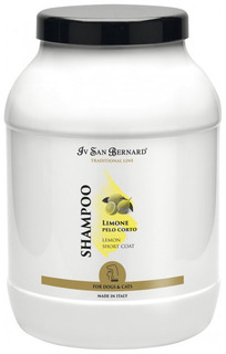 Шампунь для кошек и собак ISB Traditional Line Lemon для короткой шерсти, 3 л Iv San Bernard