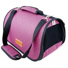 Сумка-переноска для кошки SAIVAL с карманом, 24x36x23см розовый