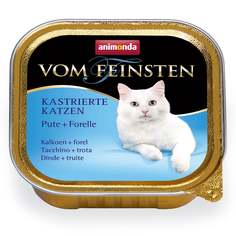 Влажный корм для кошек Animonda Vom Feinsten Castrated, индейка, форель, 16шт, 100г