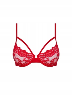 Соблазнительный кружевной бюстгальтер, красный, L/XL Obsessive