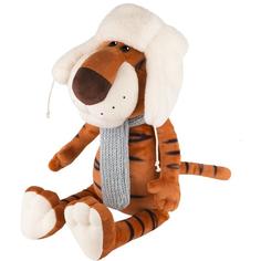 Мягкая игрушка Maxitoys Luxury Тигр Федя в Ушанке и Вязаном Шарфе 28 см