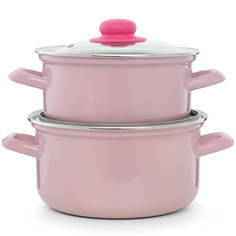 Набор посуды Эстет розово-сиреневый 2.0 л 3.0 л 4 пр