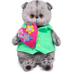 Мягкая игрушка Budi Basa Basik & Co Басик с сердцем в цветочек 19 см Ks19-170