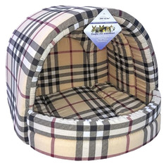 Лежак для животных Бобровый Дворик Шотландка светлая 41 х 36 х 30 см